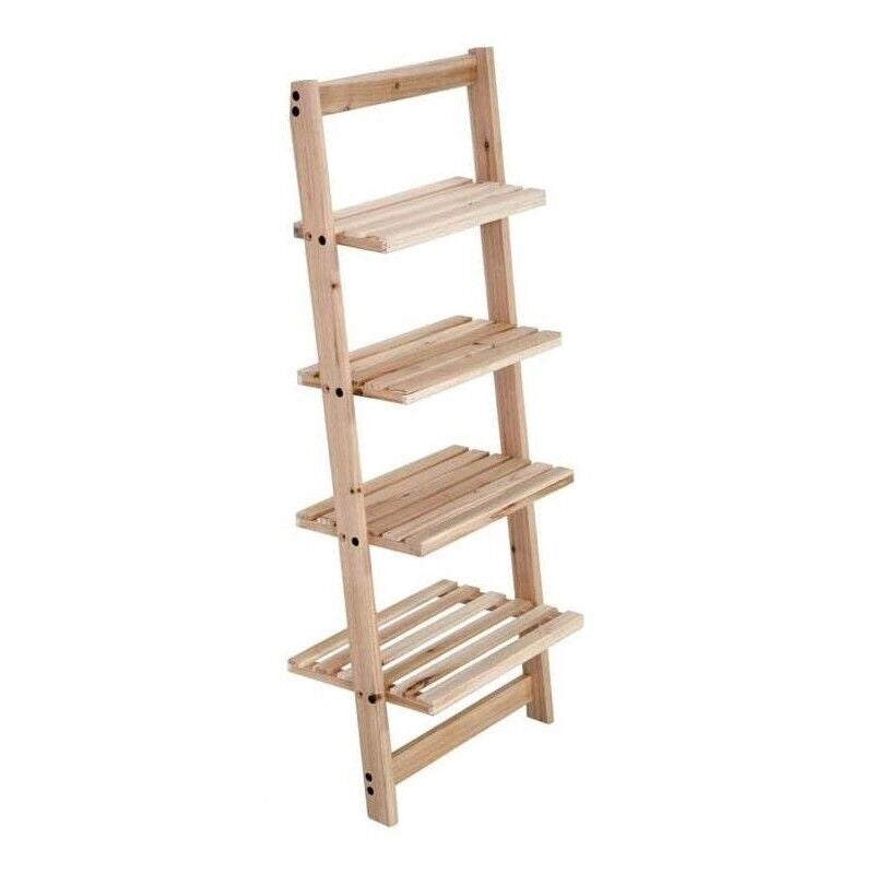 SCAFFALE DA PARETE INCLINATO CON 4 RIPIANI 42 X 26 X 100 CM COLORE NATURALE