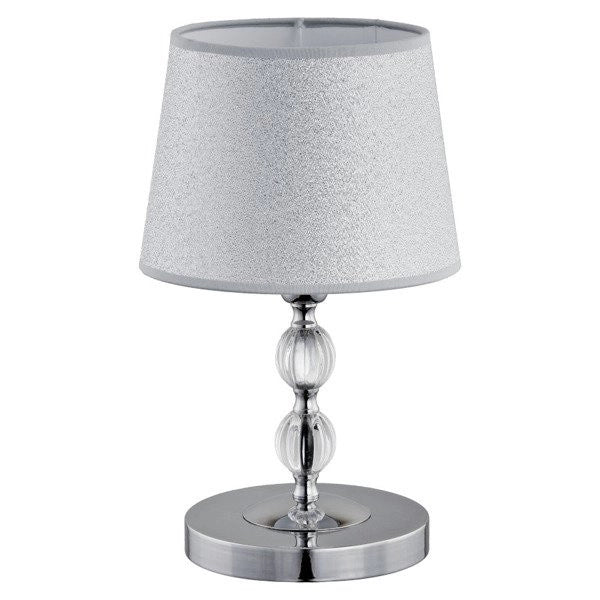 Lampada da tavolo glamour cromata E27 32cm Emmanuelle