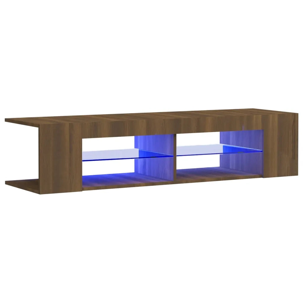 Mobile TV | Armadietto TV | Mobile Porta TV con Luci LED Rovere Marrone 135x39x30 cm