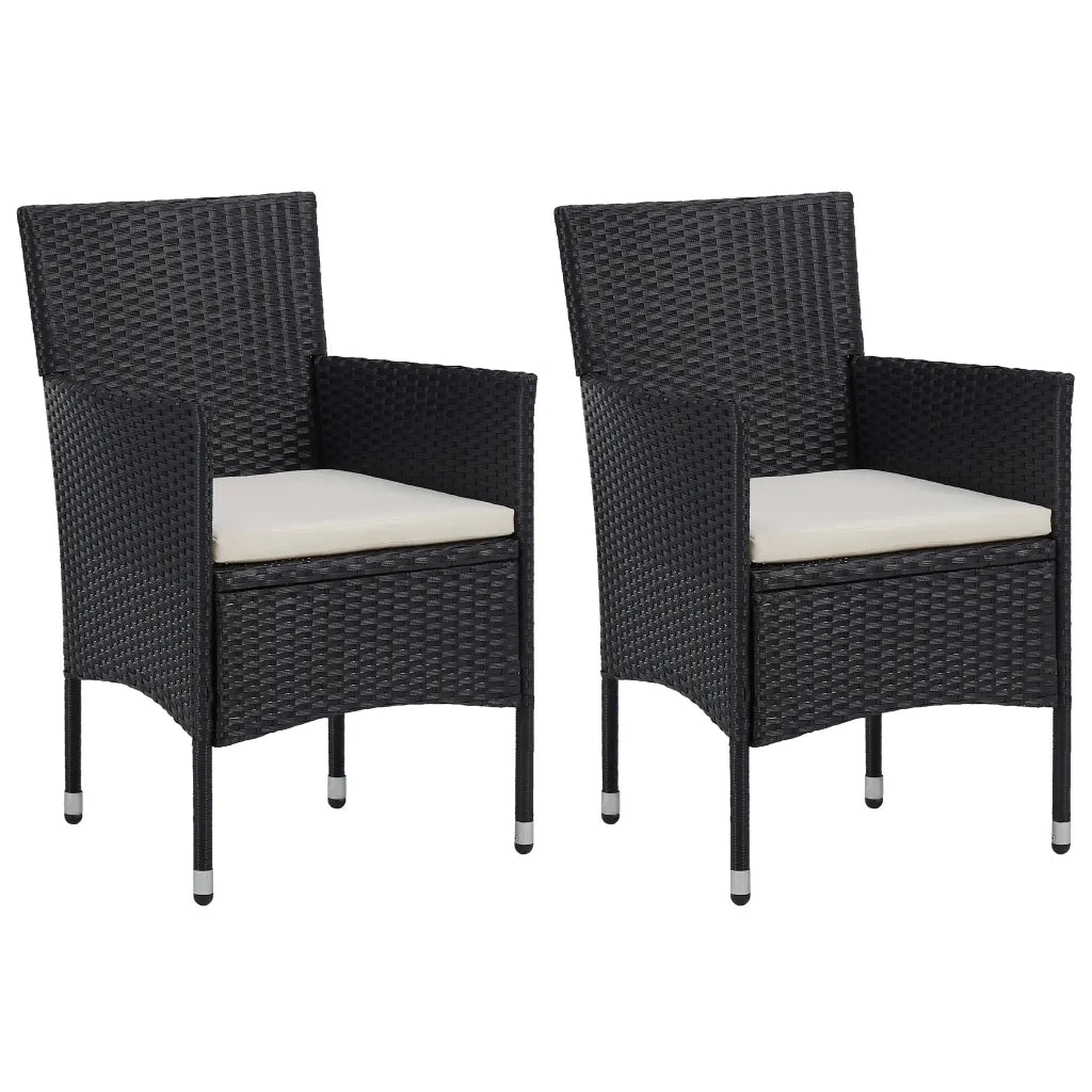 Set Mobili da Pranzo per Giardino 3 pz | Set Salotto da Giardino Nero