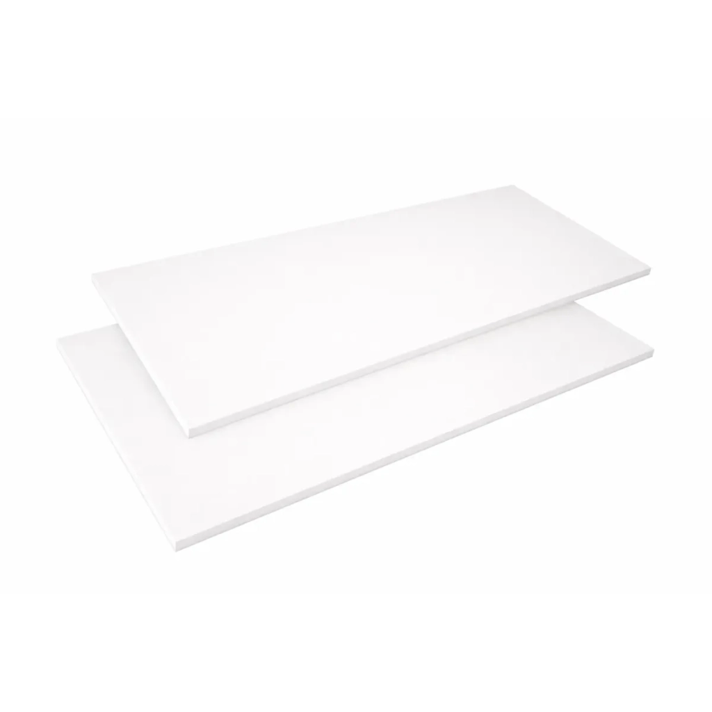 Coppia Ripiani di Legno per Armadio Lunghezza 86,4 CM Altezza 1.8 CM Profondità  30 CM Bianco