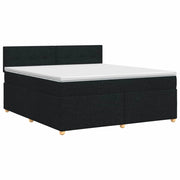 Letto box spring con materasso Nero 140 x 190 cm Tessuto 3450953