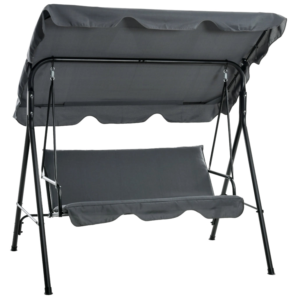 Sedia a dondolo 3 posti con tenda regolabile ¨C zephmum ¨C grigio 172x110x153 cm
