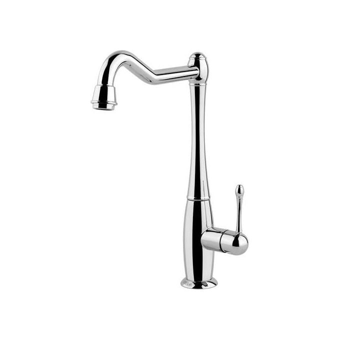 Elleci Queen MIKQUECR - Miscelatore da cucina Mono Splitcomando, da incasso, Acciaio inox, canna girevole alta, 31,5 cm, Cromo