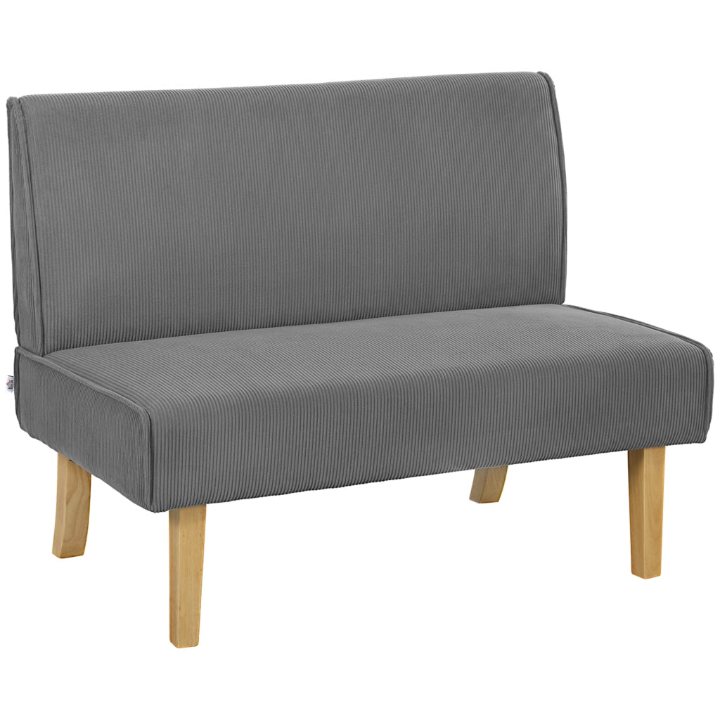 DIVANO 2 POSTI 110 x 62 x 85 cm Grigio in poliestere