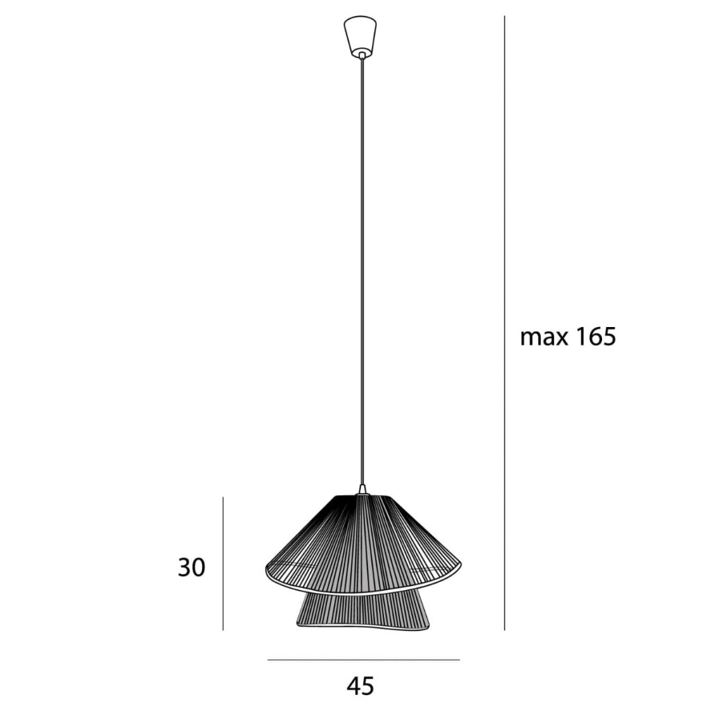 Lampada a sospensione Amalfi Maxlight nera carta E27 Ø45