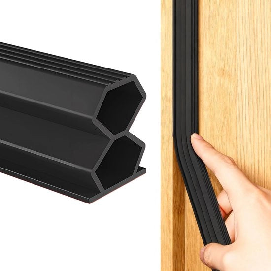 NTHProducts - Nastro di Sigillatura Nera - Gomma Elastico Flessibile - Impermeabile e Sordinatore del Suono - 12mm x 10mm - Per Porte e Finestre - 6 Metri