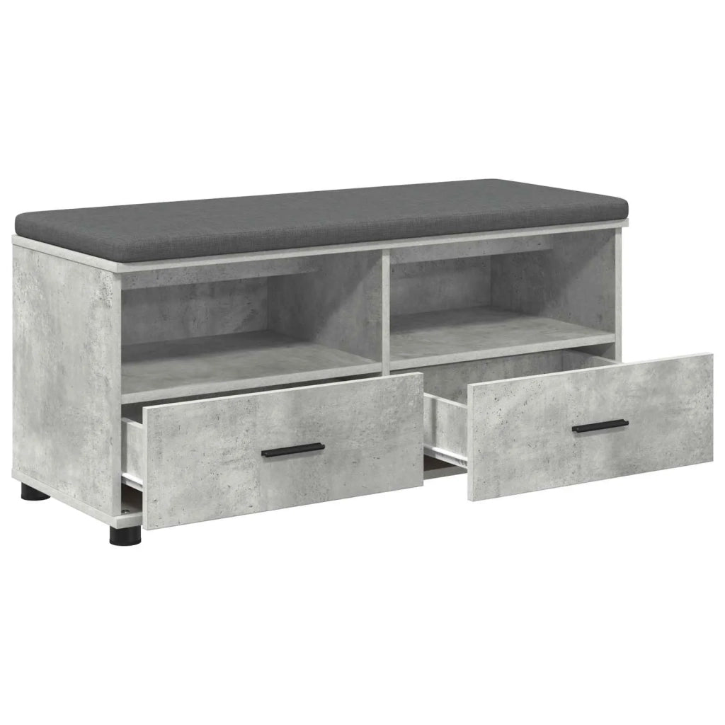 Panca per ingresso con cuscino Grigio Cemento 100 x 38 x 46 cm