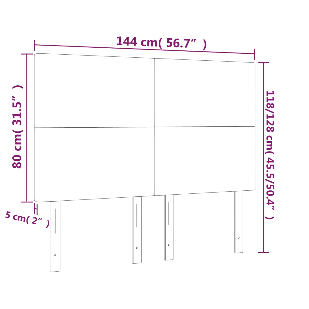 Testiera | Testata Rosa 144x5x118/128 cm Velluto