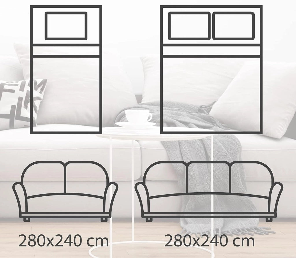 Telo Arredo Tinta Unita Made in Italy in Cotone Panama Grandfoulard Copritutto Grigio - 1 Posto 280x170