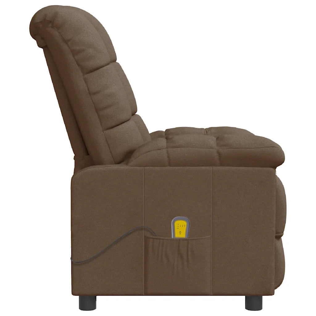 Poltrona Massaggiante Reclinabile Marrone in Tessuto cod mxl 51166