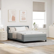 Letto a molle con testiera Grigio chiaro 190 x 140 cm Tessuto 3341034
