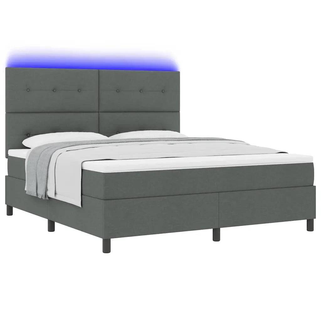 Letto a molle con materasso Grigio scuro 180 x 200 cm Tessuto