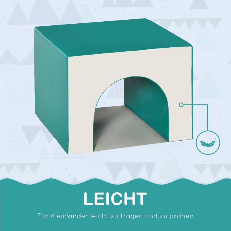 Set di costruzioni, 4 pezzi, blocchi in schiuma, facili da pulire, imbottitura morbida, blocchi in schiuma per bambini da 1 a 3 anni, EPE, grigio