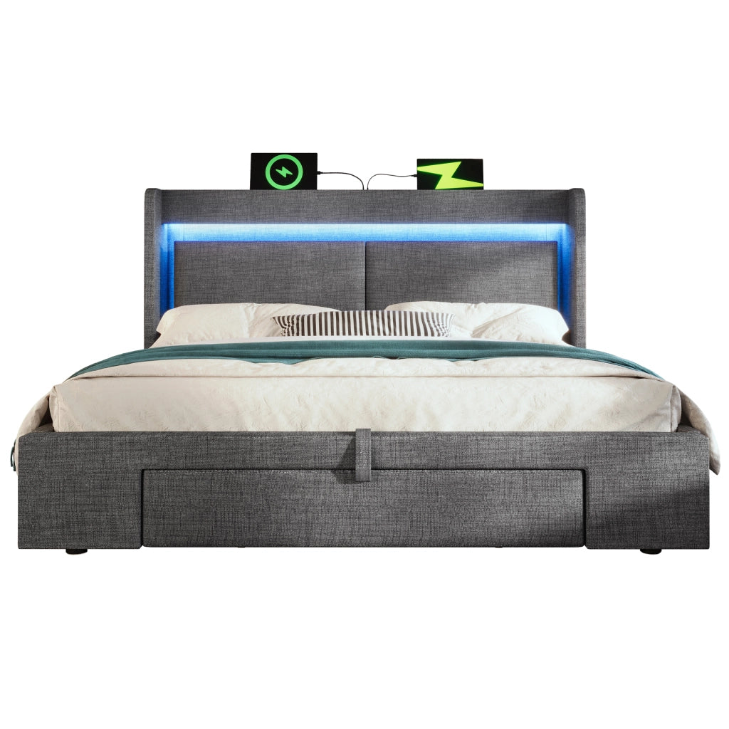 letto imbottito lino grigio 180x200 cm