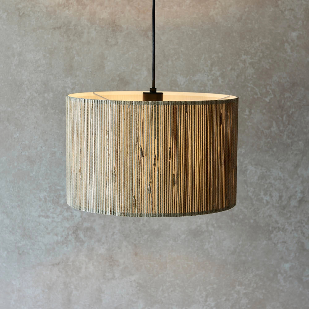 Lampada a sospensione cilindrica alghe beige E27 Endon