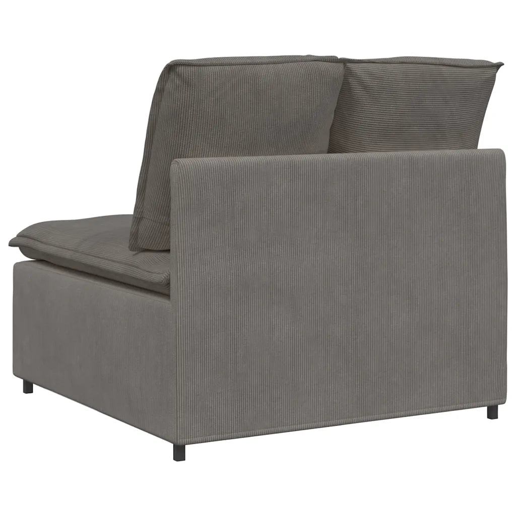 Modulo Centrale Divano Modulare con Cuscini Grigio Chiaro 100cm 616271