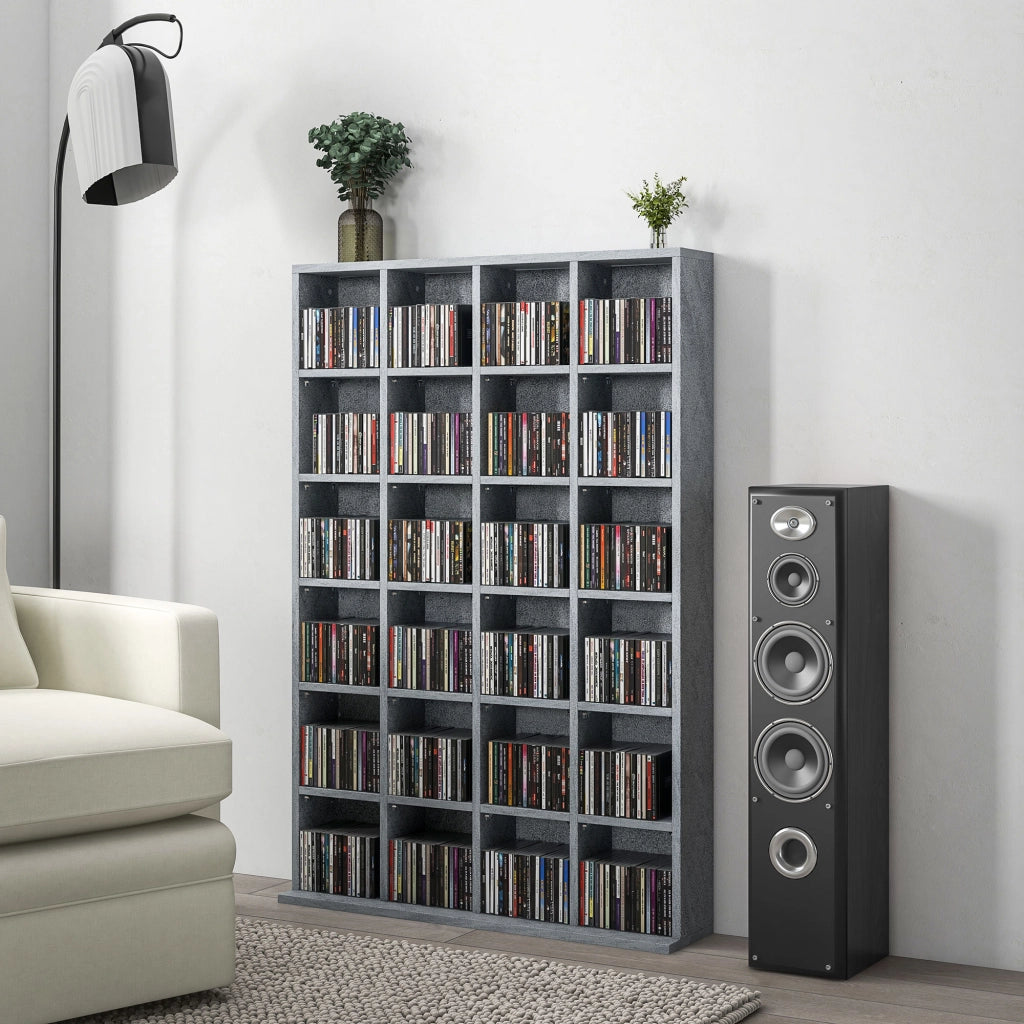 Libreria per CD e DVD in legno ¨C zephmum ¨C 89x130.5 cm grigio