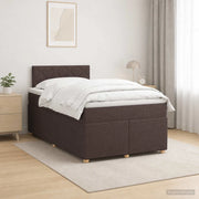 Letto box spring con materasso Marrone Scuro 120 x 190 cm 3452383