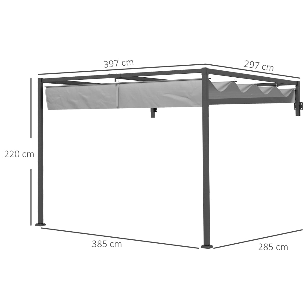 Pergola Gazebo ¨C Minimal ¨C Grigio Acciaio Poliestere 3x4 m