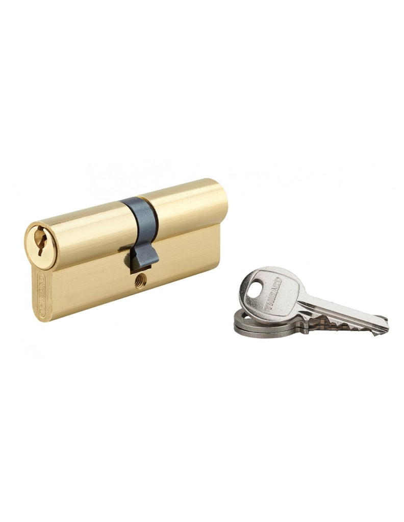 Cilindro europeo SA 40 x 40 mm finitura ottone, 3 chiavi con vite di 50 mm – THIRARD