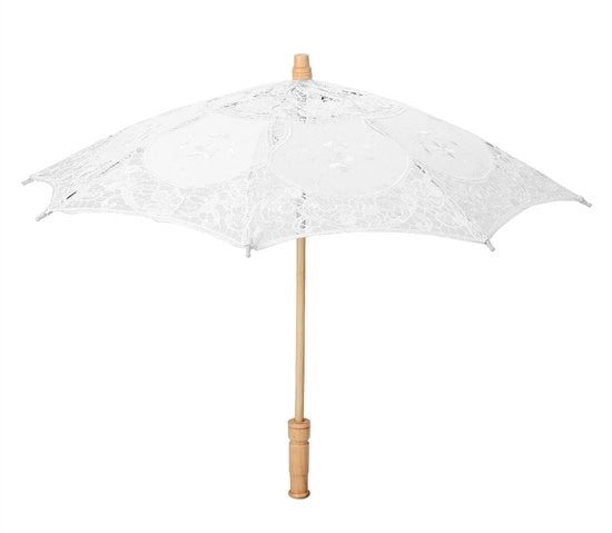 Parasole eleganti con manico in legno e tovaglia in seta - decorazione per matrimoni e accessori fotografici