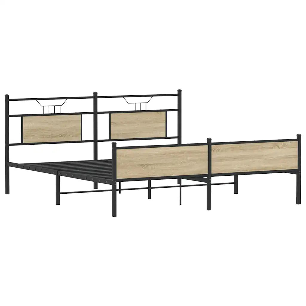 Giroletto senza Materaso in Metallo Rovere Sonoma 183x213 cm 3325126