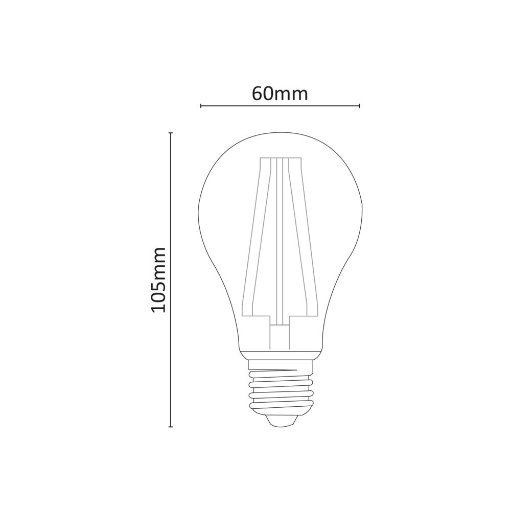 Alca power a60 15w 220v 2500lm 4000k e27 lampada classica a filamento a led