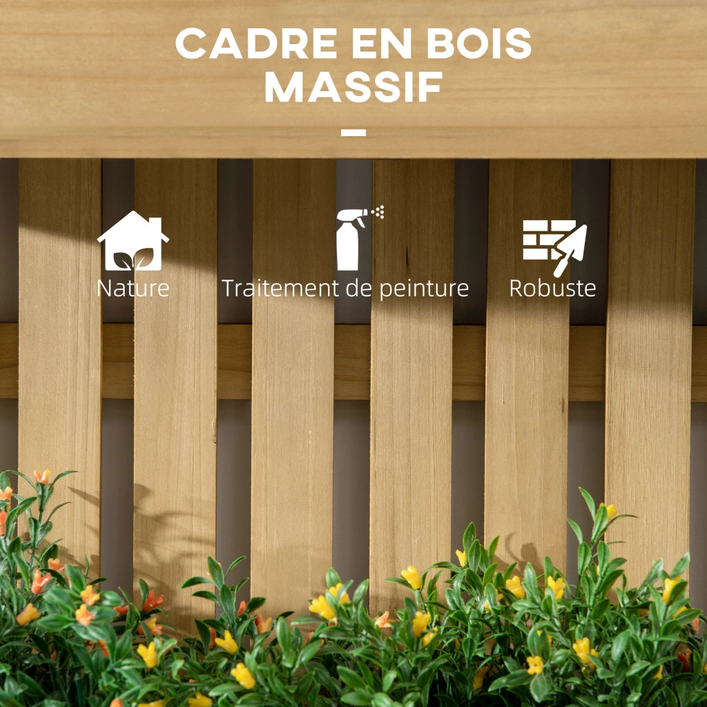 Fioriera verticale da parete con 3 vasche in legno massello 60x16x80 cm ¨C Xylo ¨C Marrone