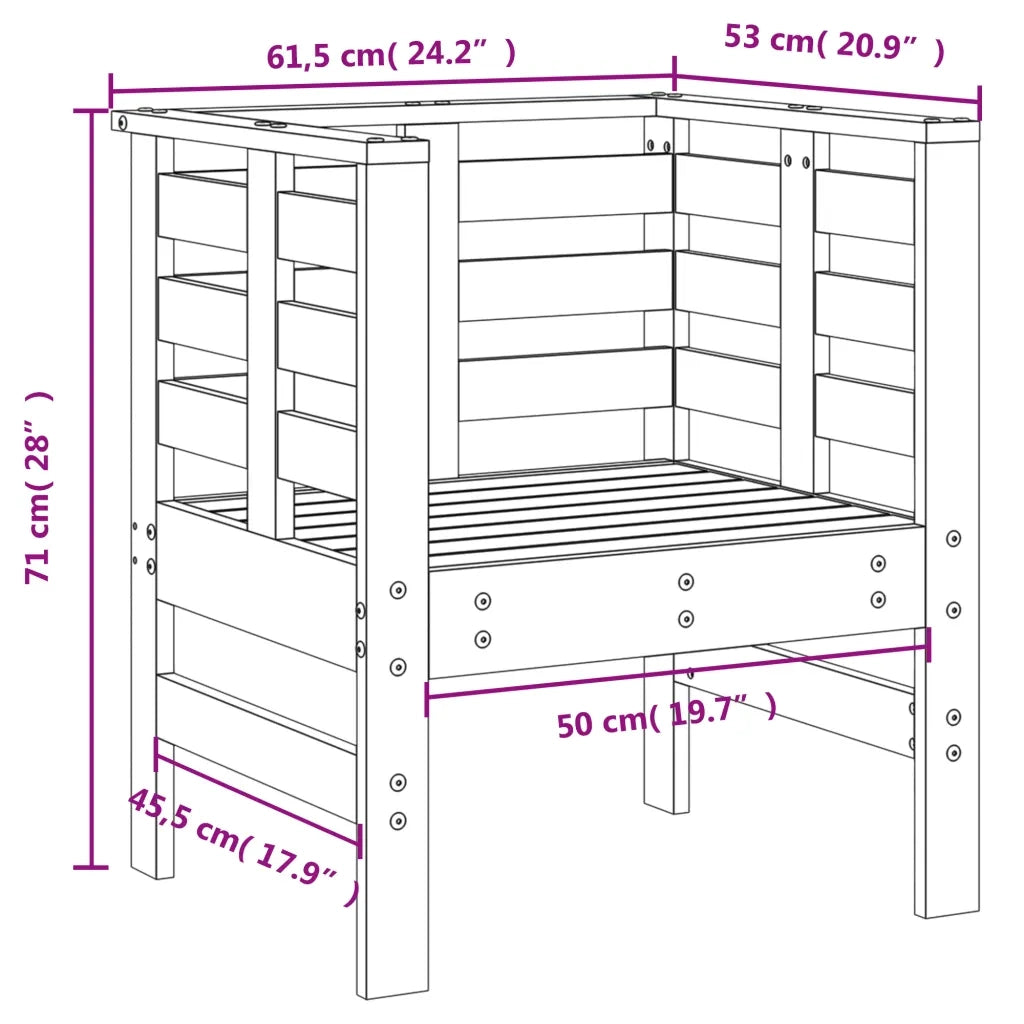 Set Salotto da Giardino 3 pz | Set di Mobili da Esterno Grigio in Legno Massello di Pino