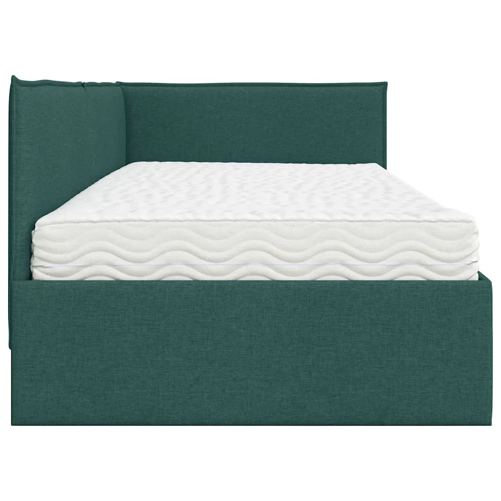 Struttura Letto Angolare con Materasso 2 pz-Giroletto con materasso Verde Velluto 508660