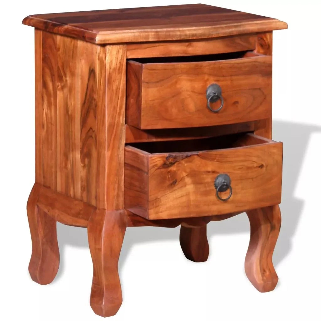Comodino Comodino Comò Armadio Camera da letto Mobili con cassetti 2 pz Legno massello di acacia 1402018
