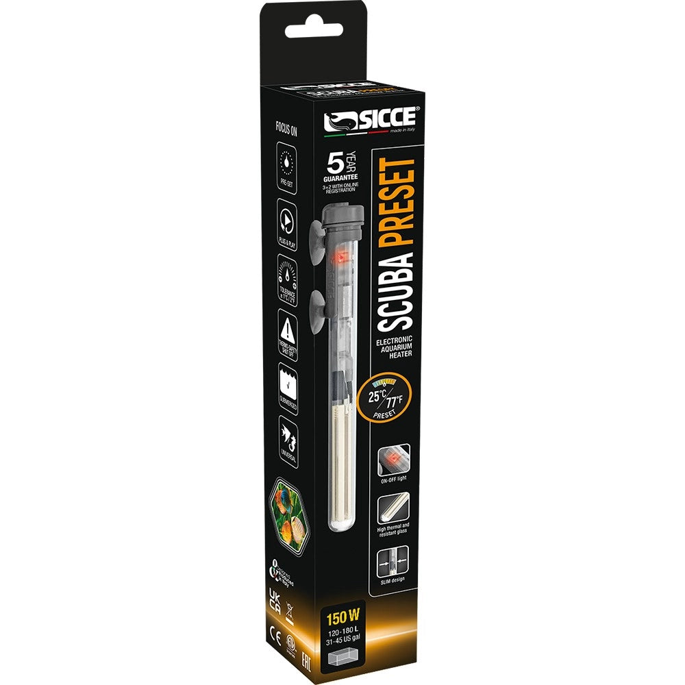 Sicce Scuba Preset 150w - riscaldatore pre-impostato a 25°C