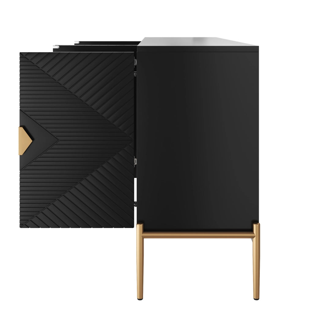 SIDEBOARD 162 x 40 x 80 cm Nero in MDF e pannello truciolare
