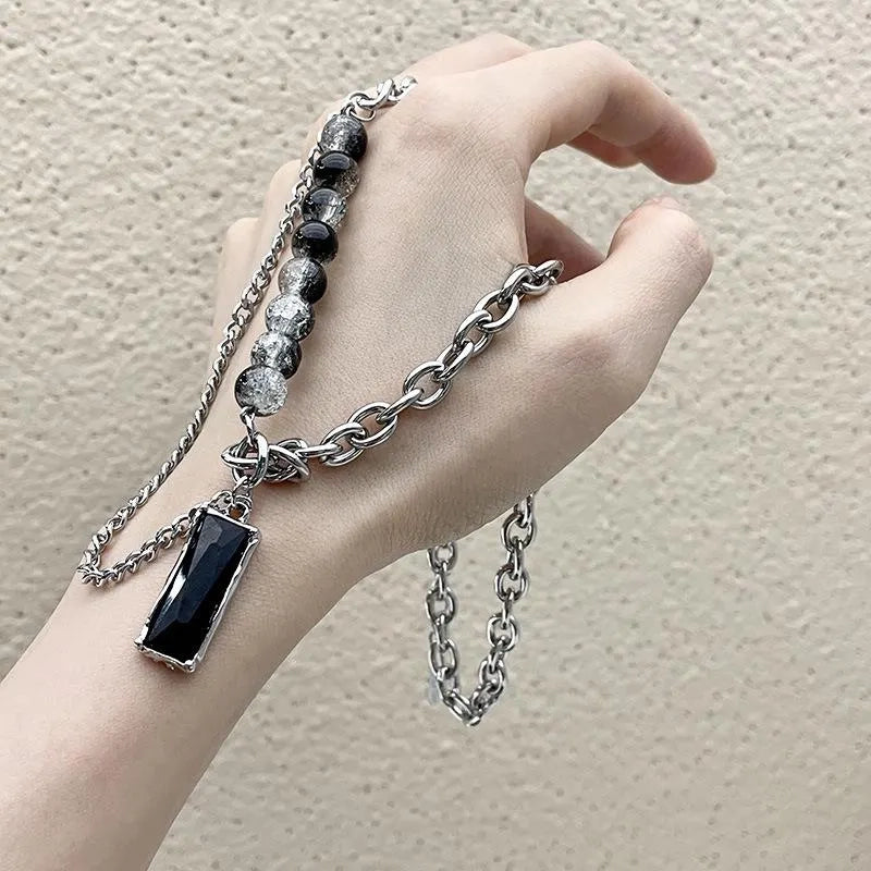 Collana con ciondolo vintage fatto a mano con pietre preziose naturali, regalo di Natale o compleanno.