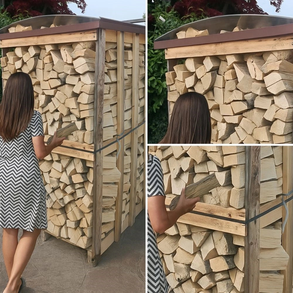 Struttura copri legna e pallet corten eco dimensioni 115x115 cm