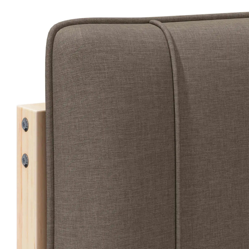 Testiera imbottita Marrone e taupe 160 cm Pino massello 880171