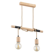 Lampada a sospensione LANCER legno/nero 2xE27 Alfa