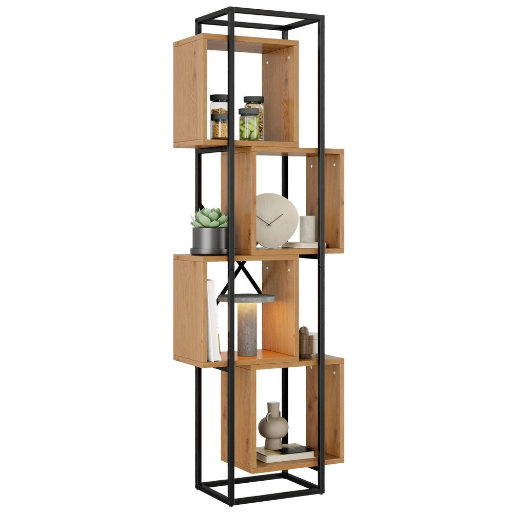 Scaffale Libreria Aperto 4 Ripiani in Metallo e MDF ¨C Xylo ¨C 59x30x180 cm