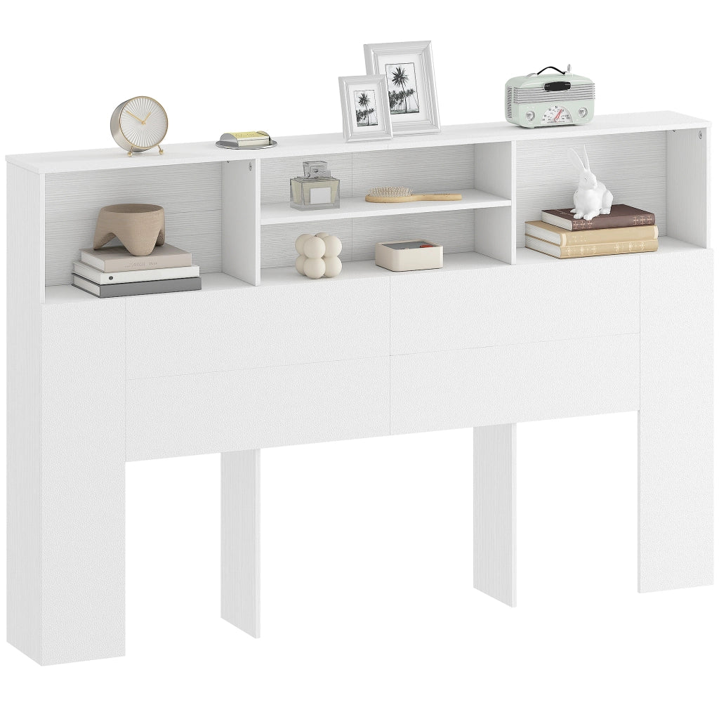 Testiera con contenitore ¨C Xylo ¨C 160x20x108 cm bianco con 4 vani