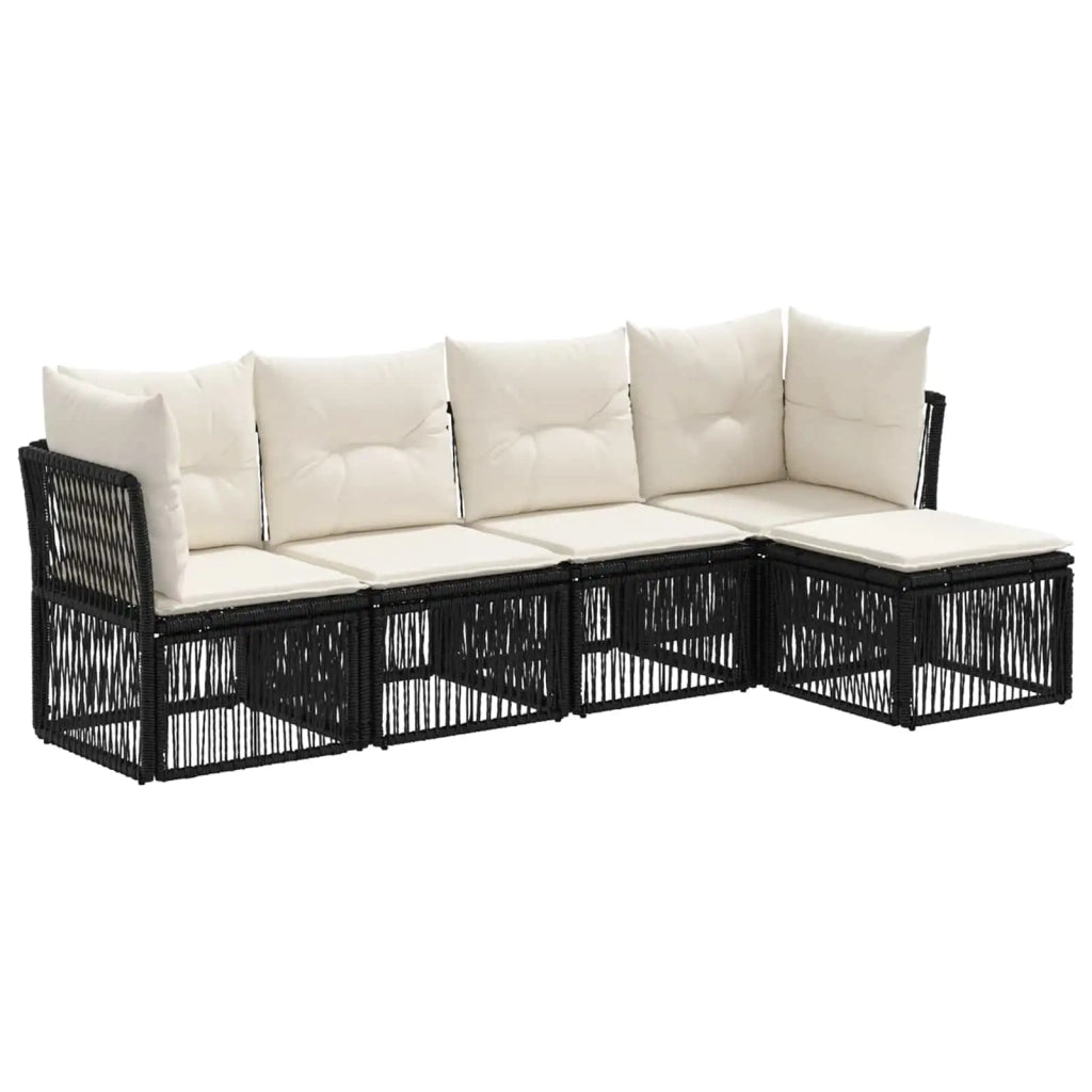 Set Divano da Giardino 5 pz Nero polyrattan 3434203