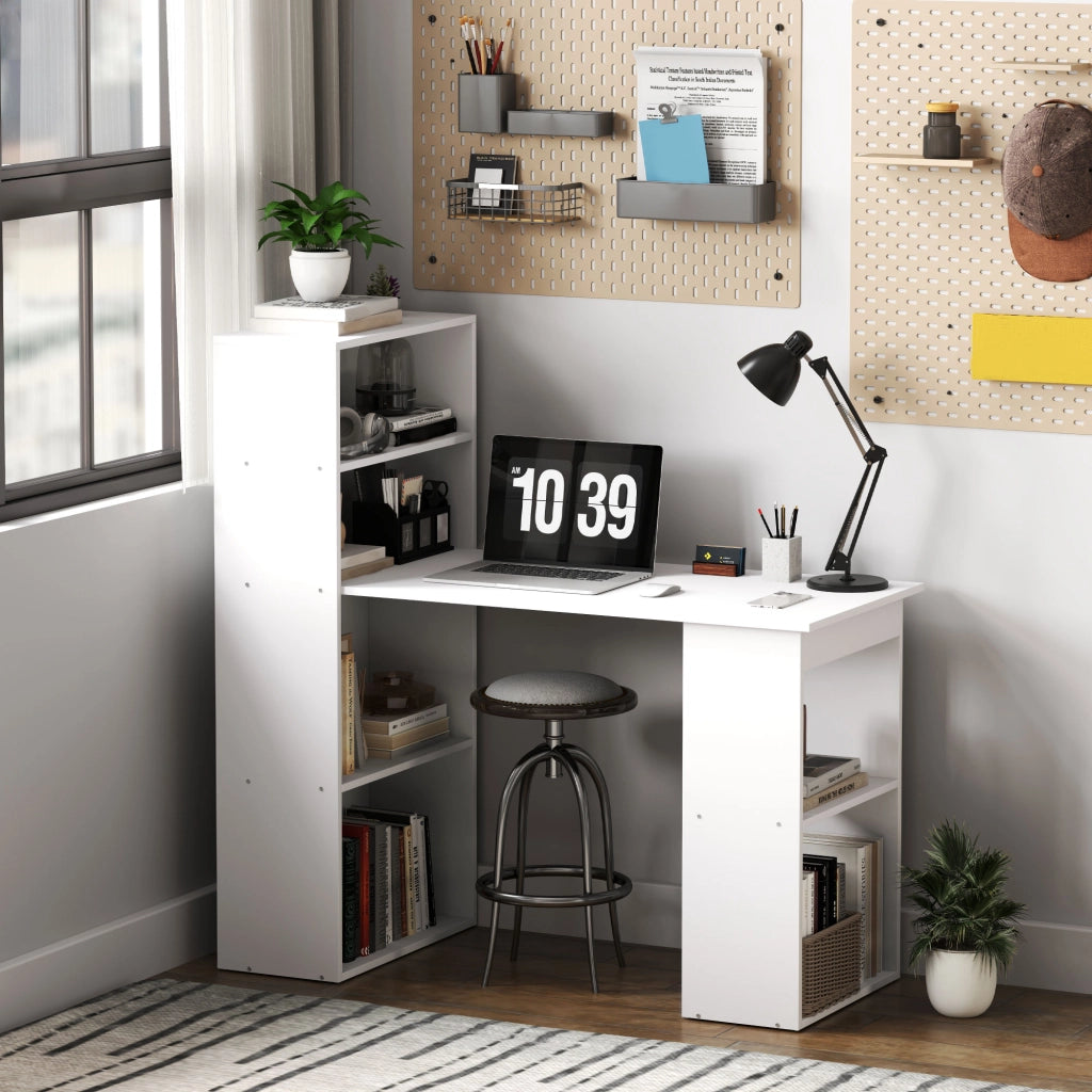 Scrivania con 2 scaffali e 5 ripiani ¨C Minimal ¨C Bianco 120x55x120