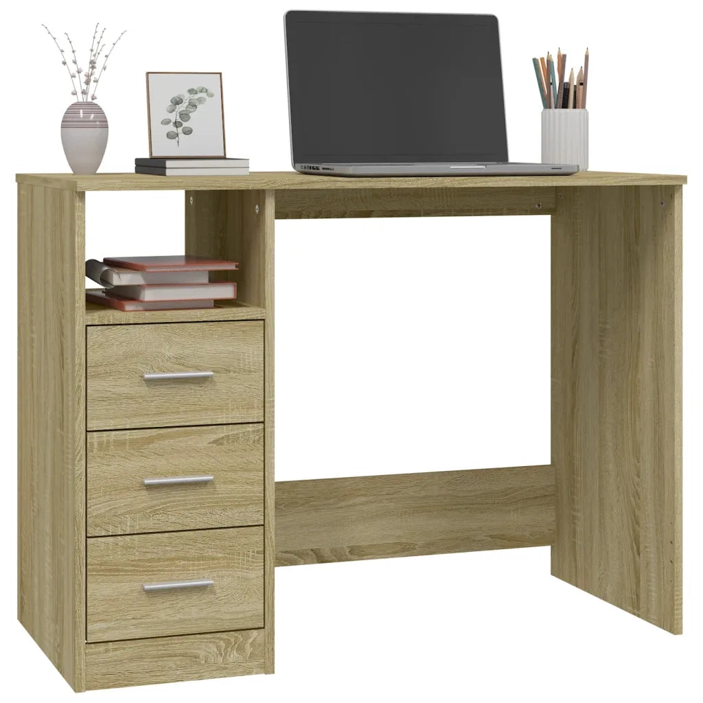 Scrivania Cassetti Rovere Sonoma 102x50x76 cm Legno Multistrato 823035