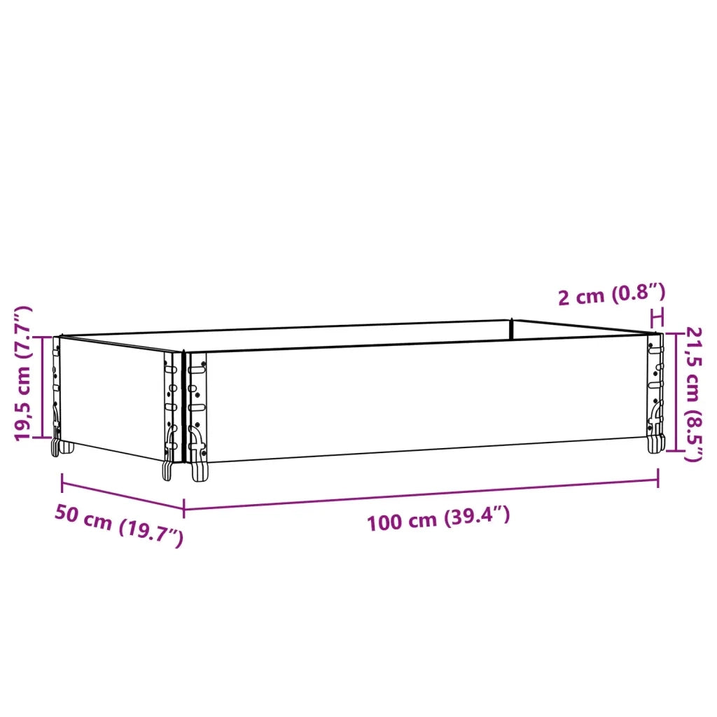 Paretale per Pallet Marrone 100x50cm in Legno Massello di Pino CFW5915756