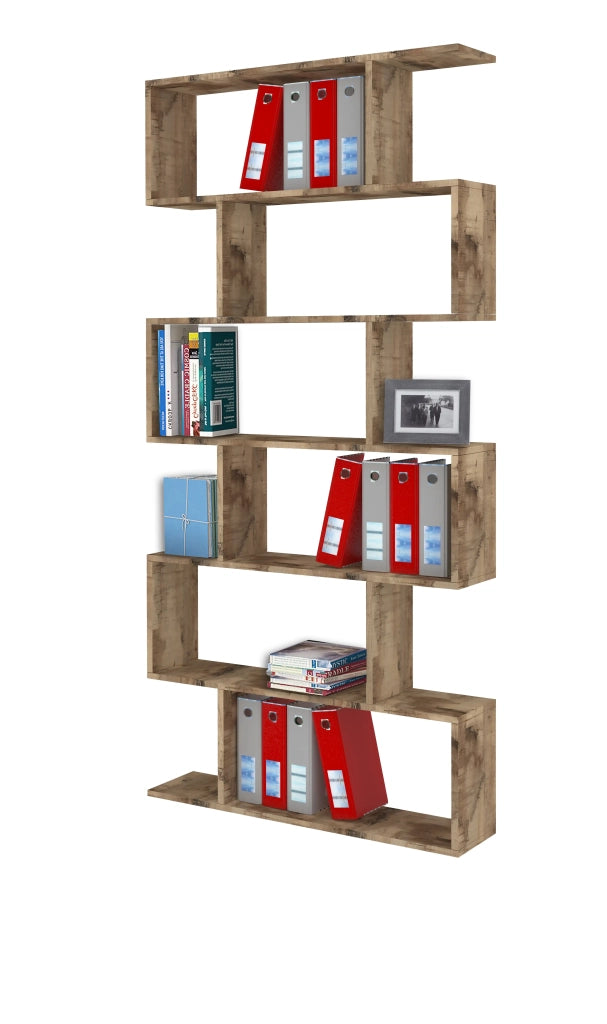 Libreria Calli L 80 x P 24.6 x H 192 cm acero pereira, portata per ripiano 5 kg