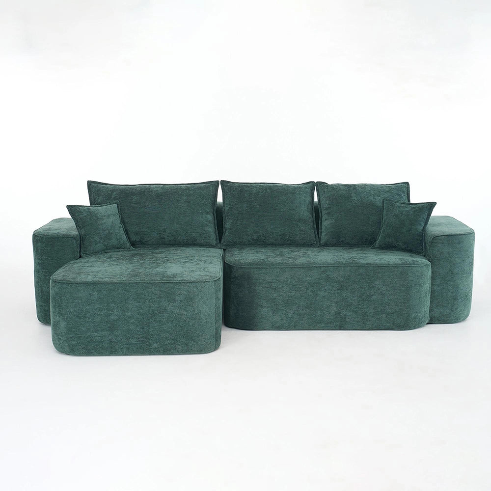 Divano angolare Cloud Couch - Xylo - 262 cm - Verde - Con poltrona reclinabile e seduta XXL
