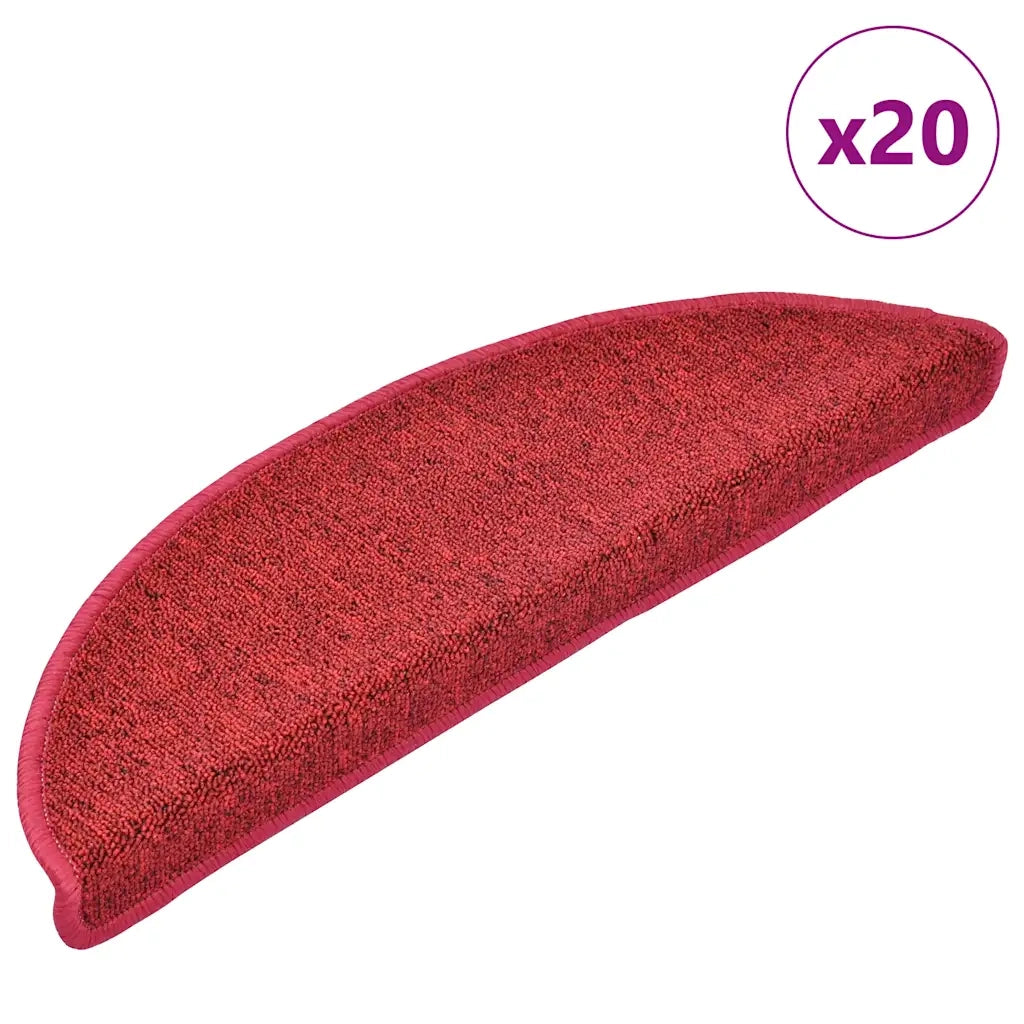 Tappetini per scale 20 pz | Gradini per Scale 56x17x3 cm Rossi semicircolari