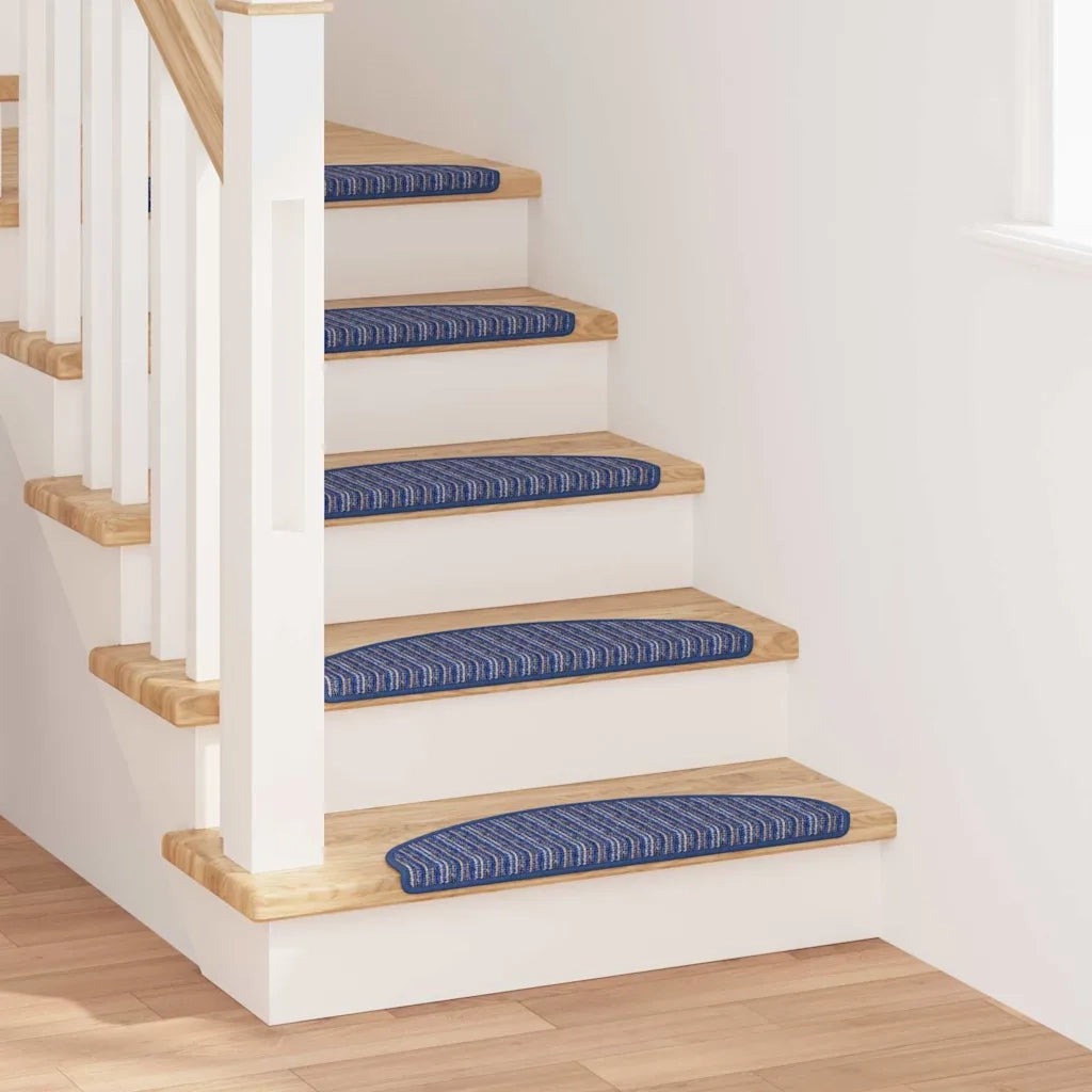 Tappetini per scale autoadesivi 15 pz | Gradini per Scale Blu 65 x 21 x 4 cm