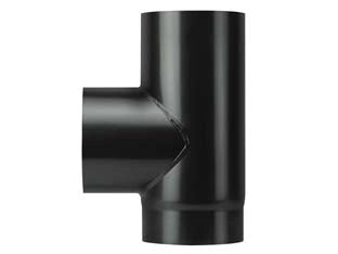 RACCORDO A T F/F PORCELL. PER STUFE LEGNA NERO OPACO PESANTE MM.1,2- - ø cm.12 - 1 pezzi SAVE