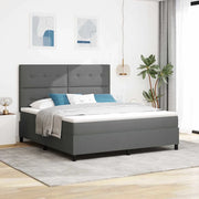 Letto a molle con materasso Grigio scuro 180 x 200 cm Tessuto